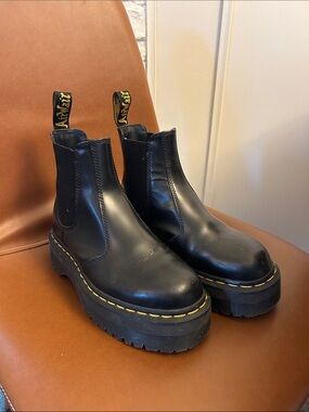 Dr. Martens Black Chelsea Platform Boots with Bouncing Soles